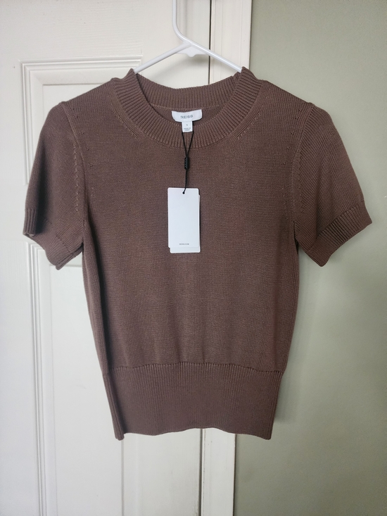 Reiss Tops - Reiss Taupe Short Sleeve Knit Top